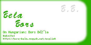 bela bors business card